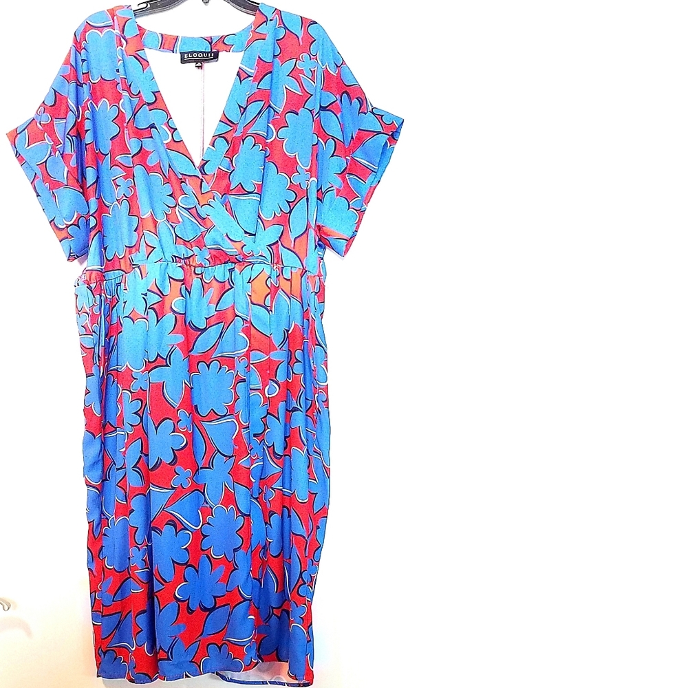 COPY - 18 Eloquii Floral Kimono Wrap Dress with Pockets